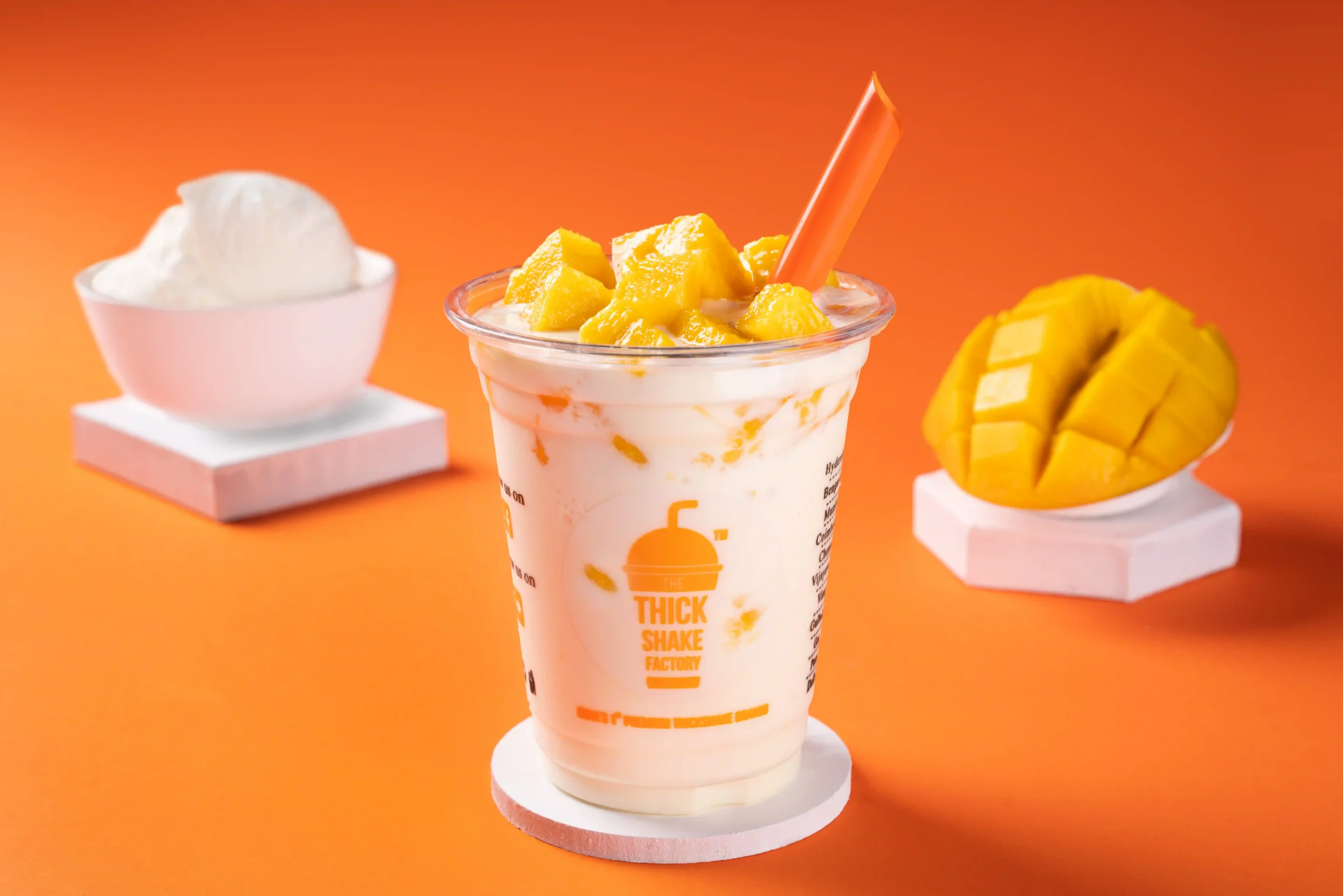 Mango cream thick shake in Dubai with rich mango flavor and creamy ice cream
